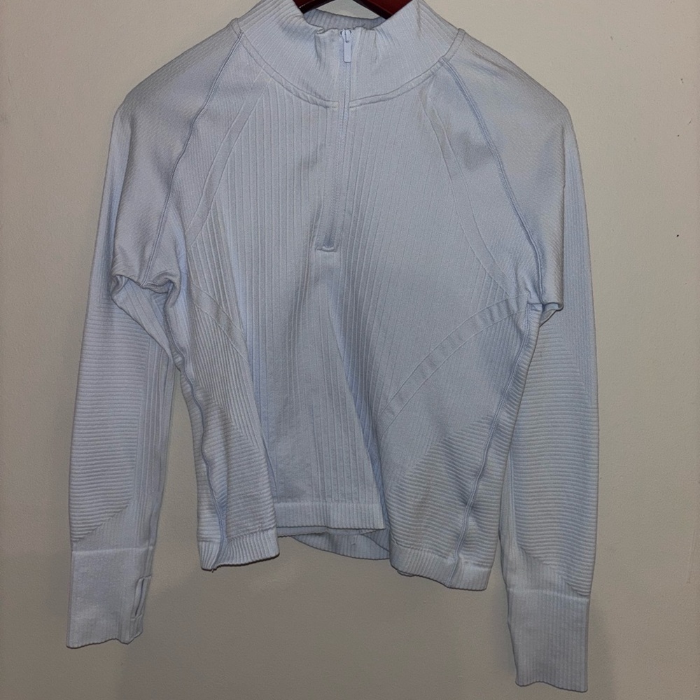Women's Light Blue Ribbed Top